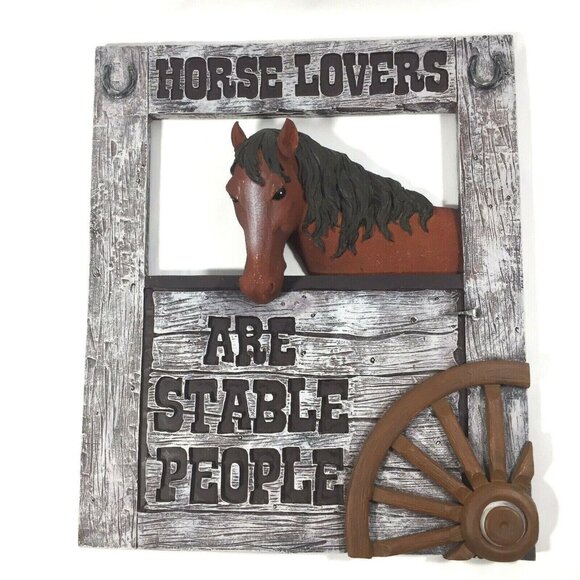 Horse Lovers Are Stable People 3D Wall Art Plaque With Barn Wood Look - Picture 1 of 7